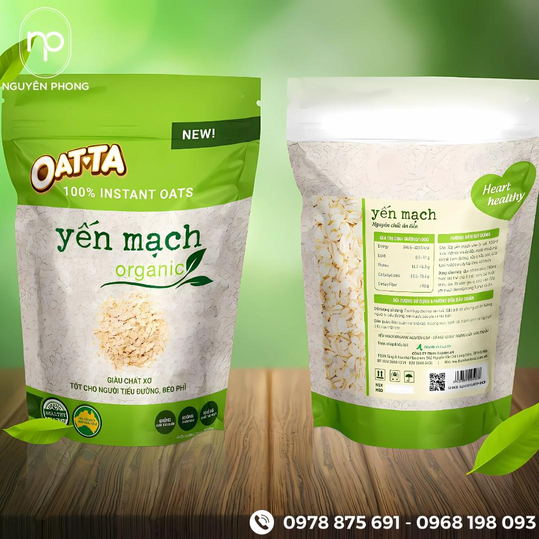 Tem dán yến mạch organic
